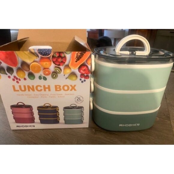 New Lunch Box, Stackable 3 Layers Containers, Portable 94OZ Large Capacity - Picture 1 of 3